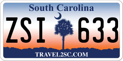 SC license plate ZSI633