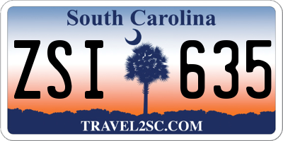 SC license plate ZSI635