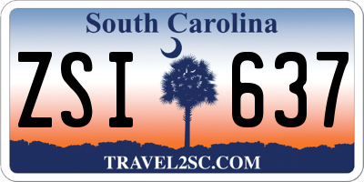 SC license plate ZSI637