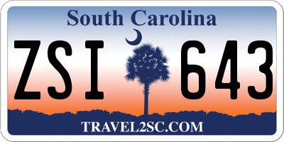 SC license plate ZSI643