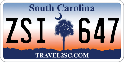 SC license plate ZSI647