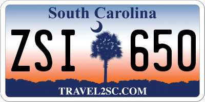 SC license plate ZSI650