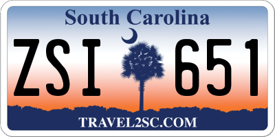 SC license plate ZSI651