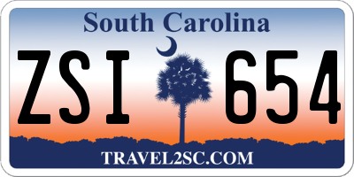 SC license plate ZSI654