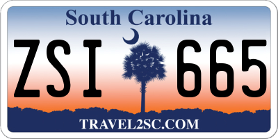 SC license plate ZSI665
