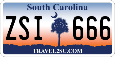 SC license plate ZSI666