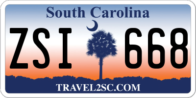 SC license plate ZSI668