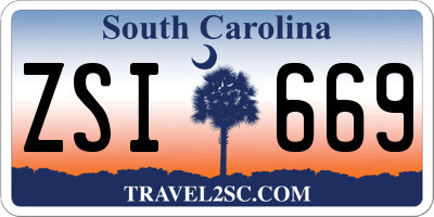 SC license plate ZSI669