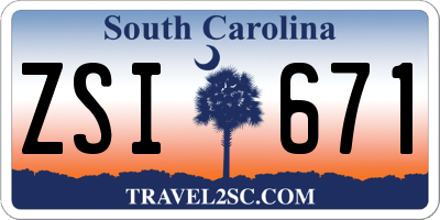 SC license plate ZSI671