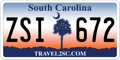 SC license plate ZSI672