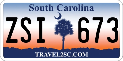SC license plate ZSI673