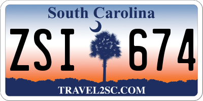 SC license plate ZSI674