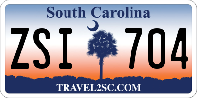 SC license plate ZSI704