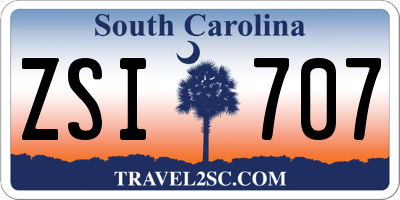SC license plate ZSI707