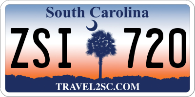 SC license plate ZSI720