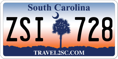 SC license plate ZSI728