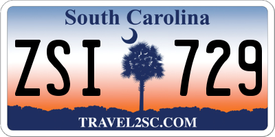 SC license plate ZSI729