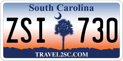 SC license plate ZSI730