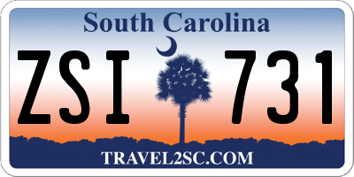 SC license plate ZSI731