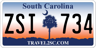 SC license plate ZSI734
