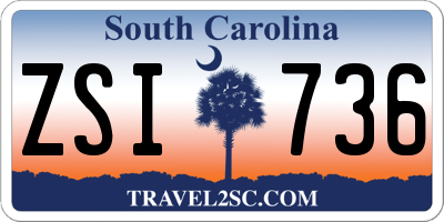 SC license plate ZSI736