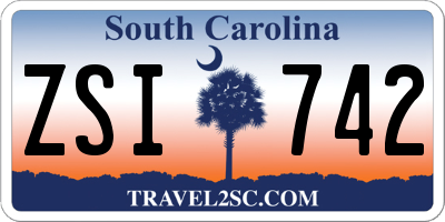 SC license plate ZSI742