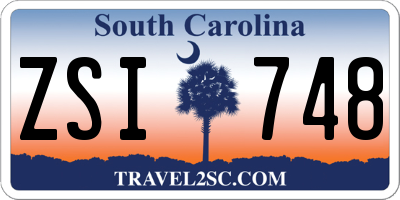 SC license plate ZSI748