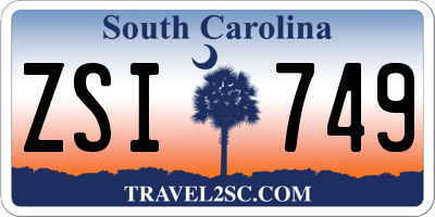 SC license plate ZSI749
