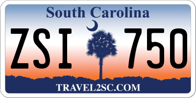 SC license plate ZSI750