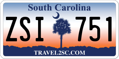 SC license plate ZSI751