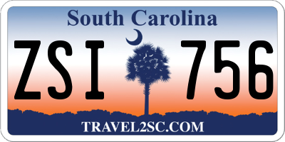 SC license plate ZSI756