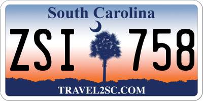 SC license plate ZSI758