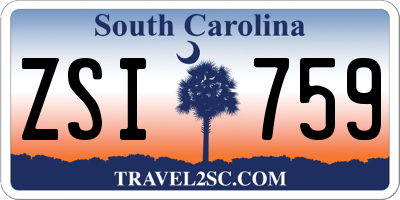 SC license plate ZSI759