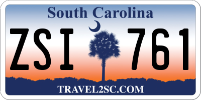 SC license plate ZSI761