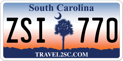 SC license plate ZSI770