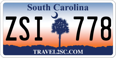 SC license plate ZSI778