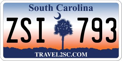 SC license plate ZSI793