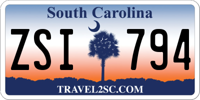 SC license plate ZSI794