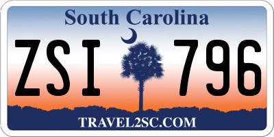 SC license plate ZSI796