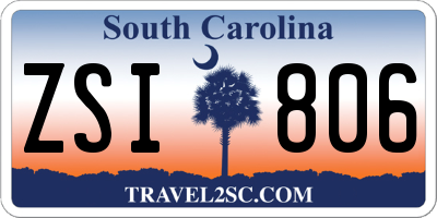 SC license plate ZSI806