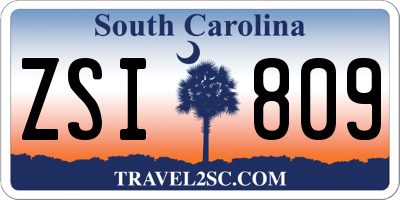 SC license plate ZSI809