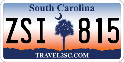 SC license plate ZSI815