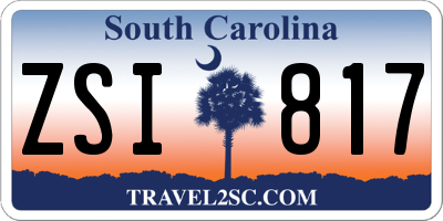 SC license plate ZSI817