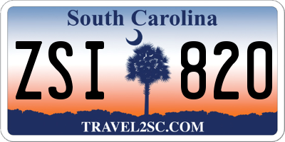 SC license plate ZSI820