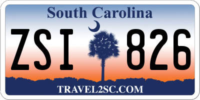 SC license plate ZSI826