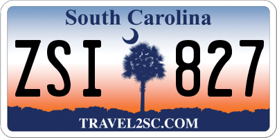 SC license plate ZSI827