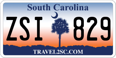 SC license plate ZSI829