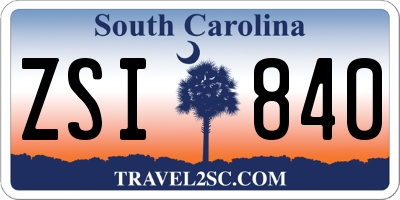 SC license plate ZSI840