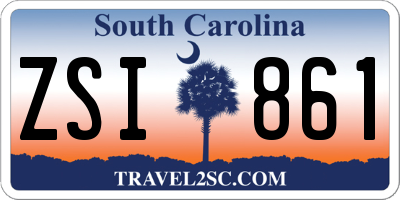 SC license plate ZSI861