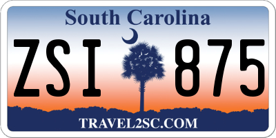 SC license plate ZSI875